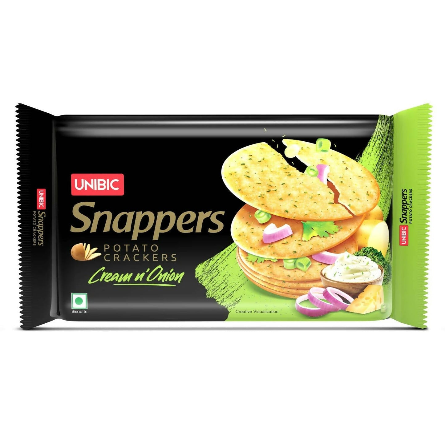 Unibic Foods Snappers Potato Crackers - Cream & Onion - Indyancart