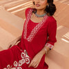 Dhiyona IE Women Ethnic Motifs Embroidered A-Line Kurta with Palazzos