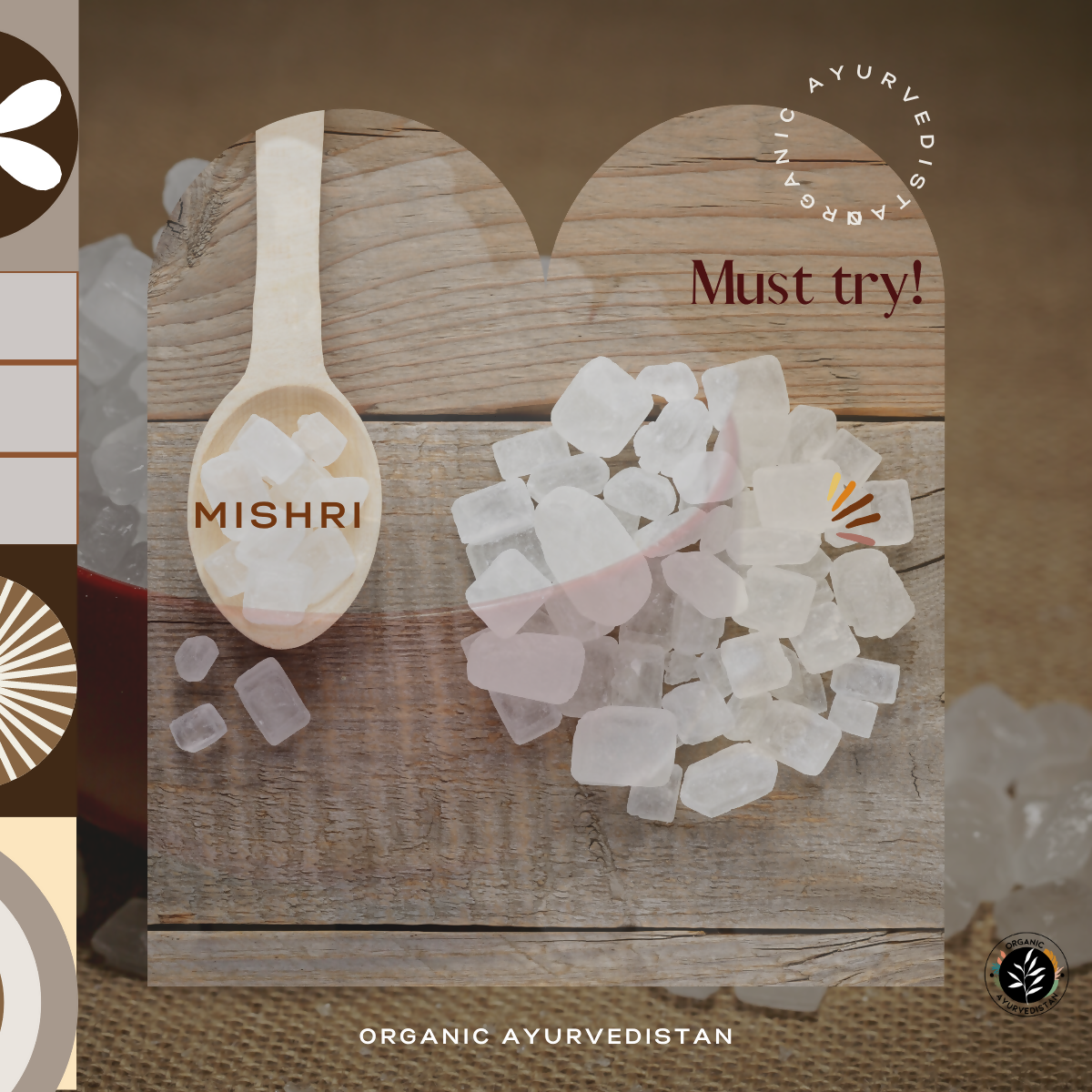 Organic Ayurvedistan Rock Sugar (Mishri) - Indyancart