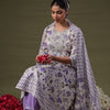 Dhiyona IE Women Floral Yoke Design Regular Sequinned Pure Cotton Kurta with Trousers & With Dupatta