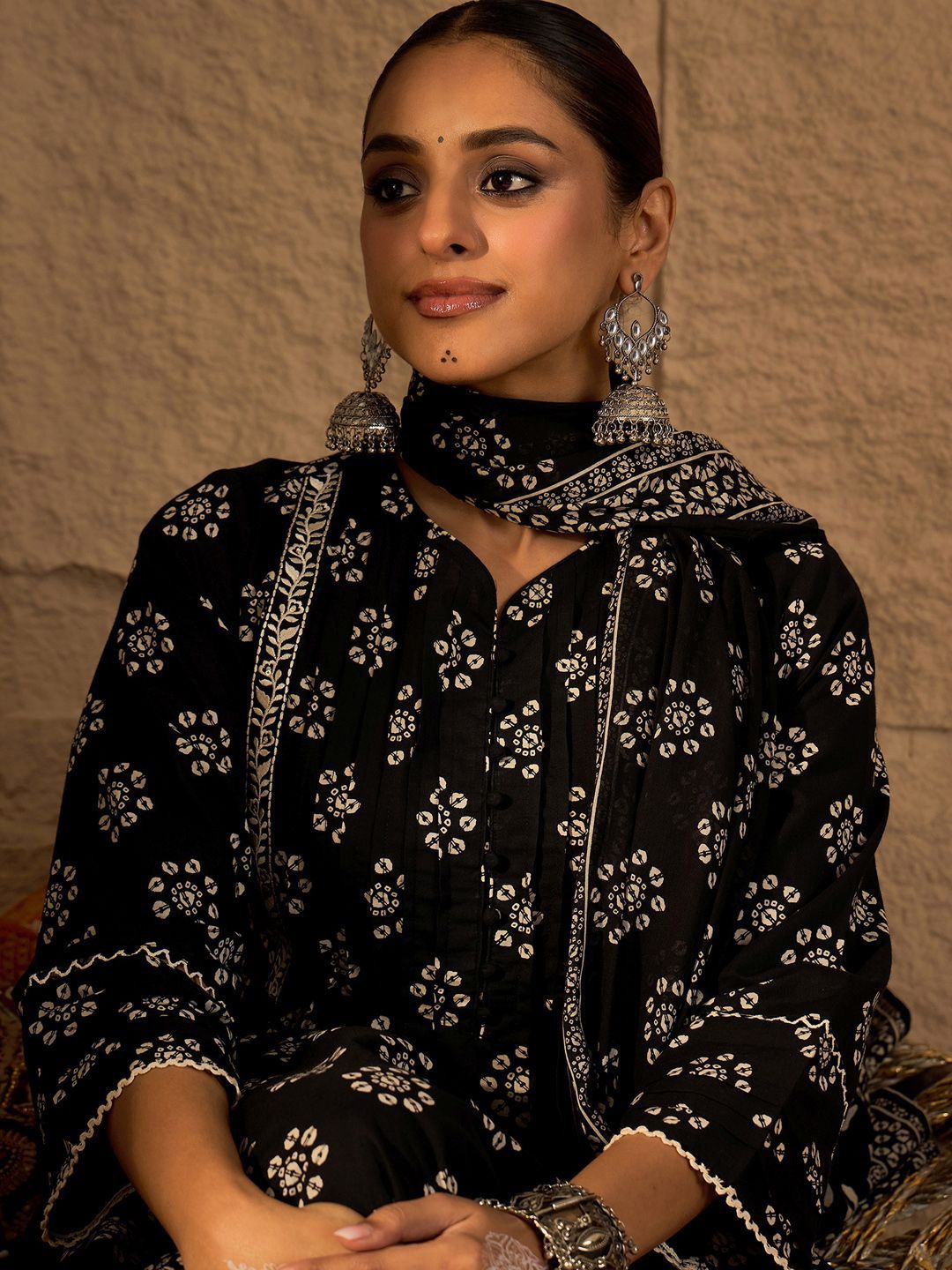 Women Ethnic Motifs Printed Pure Cotton Kurta with Trouser & Dupatta