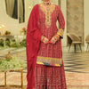 Dhiyona IE Ethnic Motifs Embroidered Straight Sequinned Kurta With Sharara & Dupatta