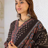 Indyancart IE Women Ethnic Motifs Printed Regular Pure Cotton Kurta with Trousers & With Dupatta