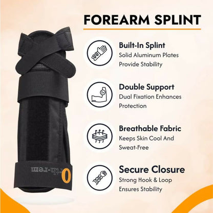 Orth-rem Adjustable Wrist & Forearm Brace with Removable Splint