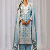 Indyancart IE Women Ethnic Motifs Embroidered Regular Chikankari Pure Cotton Kurta with Trousers & With Dupatta
