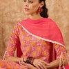 Indyancart IE Paisley Printed Straight Kurta With Trousers & Dupatta