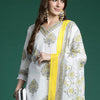 Indyancart IE Women Ethnic Motifs Printed Regular Pure Cotton Kurta with Trousers & With Dupatta