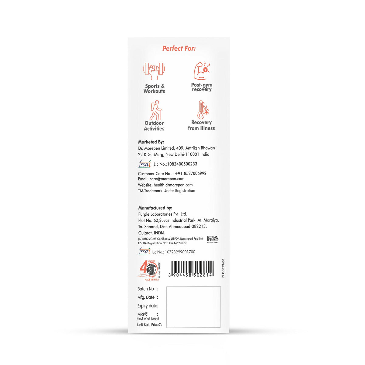 Dr. Morepen Hydrolyte Electrolyte & Vitamin Drink Mix - Strawberry