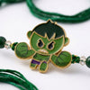 Dhiyona Kids Hulk Character Artificial Beads Thread Rakhi With Roli Chawal Chandan Mishri