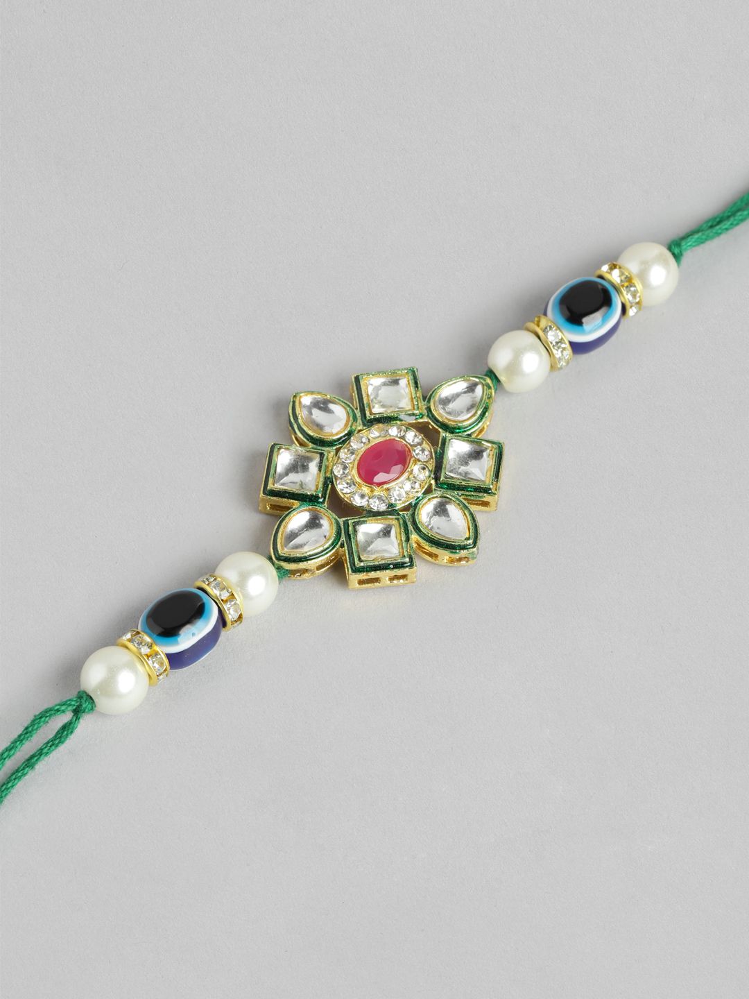 Anouk Unisex Set of 2 Beaded Bhai Bhabhi Rakhis With Roli & Chawal