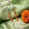 Dhiyona Set Of 2 Gold Toned Artificial Stones & Beads Thread Rakhi With Roli Chawal Chandan