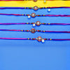 Dhiyona Set Of 6 Beaded Cotton Thread with AD Stones & Meenakari Designer Rakhi for Brother