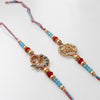 Dhiyona Set Of 2 Multicolor Artificial Beads Thread Rakhi With Roli Chawal Chandan Mishri