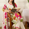 Dhiyona IE Women Floral Printed Regular Pure Cotton Kurta with Trousers & With Dupatta