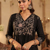 Dhiyona IE Women Ethnic Motifs Embroidered Kurta with Trousers