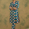 Indyancart IE Women Floral Printed Regular Thread Work Pure Cotton Kurta with Trousers