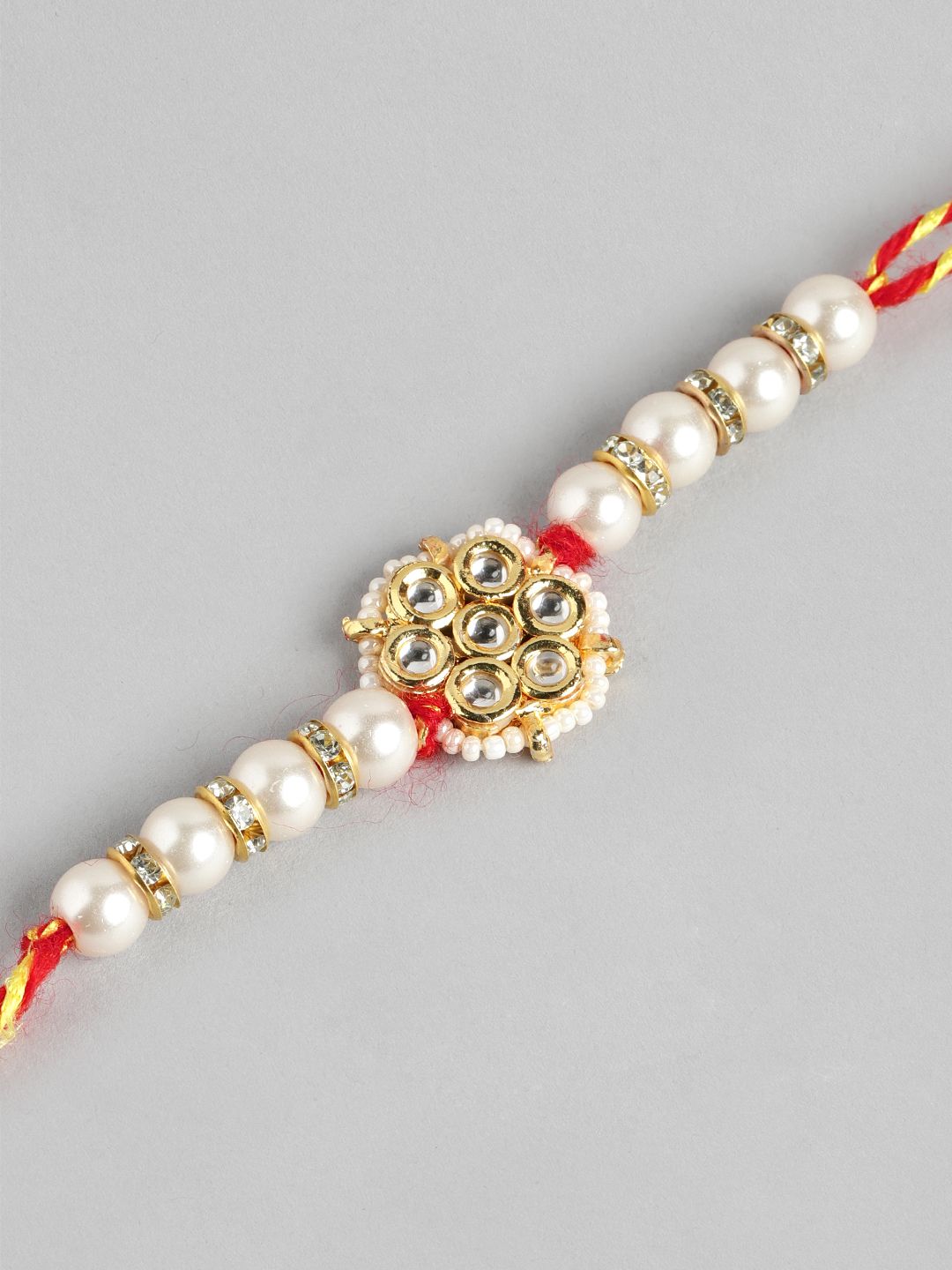 Anouk Unisex Set of 2 Beaded Bhai Bhabhi Rakhis With Roli & Chawal
