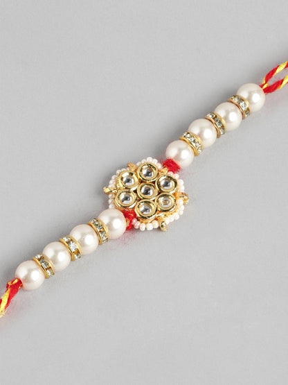 Anouk Unisex Set of 2 Beaded Bhai Bhabhi Rakhis With Roli & Chawal