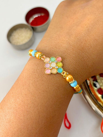 Anouk Set of 2 Meenakari Kundan Traditional Handmade Rakhi