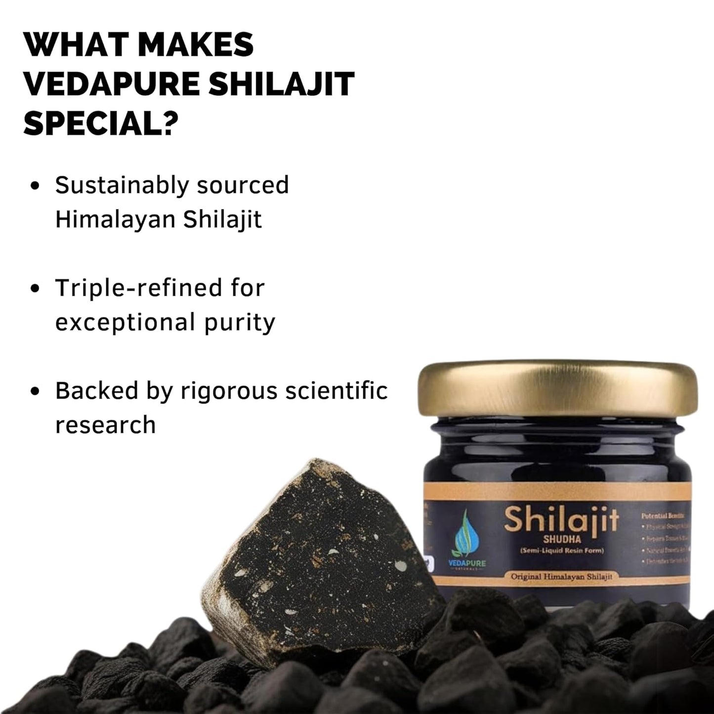 Vedapure Shudh Himalayan Shilajit Resin 25g - Limited Time Offer