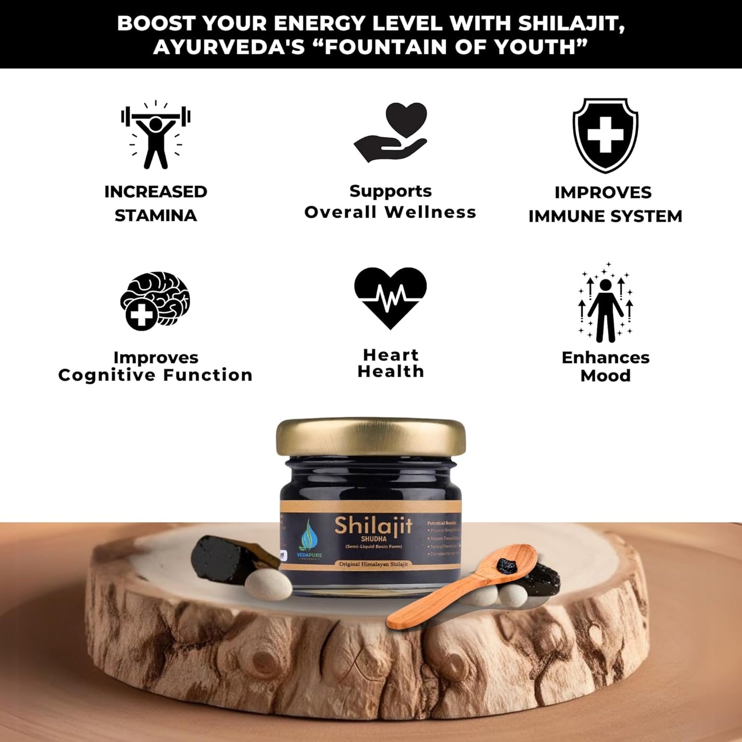 Vedapure Shudh Himalayan Shilajit Resin 25g - Limited Time Offer