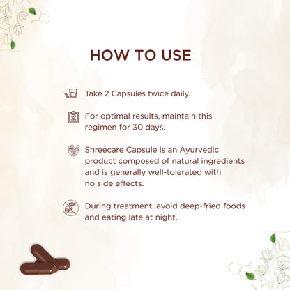 Shreevarma Shree Care Ayurvedic capsules for women’s wellness, menstrual health, hormonal balance, uterine support, 60 capsules