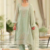 Dhiyona IE Ethnic Motifs Embroidered Round Neck Straight Kurta With Trousers & Dupatta