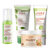 Jiva Ayurveda Glowing Skin Combo - Neem Face Wash 100g, Walnut Scrub 100g, Cucumber Toner 100ml & Cucumber Cream 100g For Clear, Radiant & Healthy Skin | Natural Ingredients | 4-Piece Set