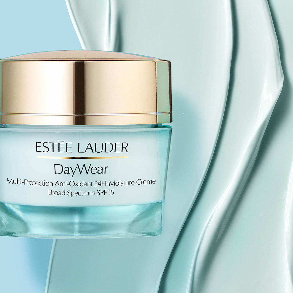 Estee Lauder DayWear Multi Protection Anti-Oxidant Creme SPF15 jar for normal to combination skin, showcasing the textured cream and jar.