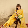 Dhiyona IE Women Floral Embroidered Regular Thread Work Liva Kurta with Trousers & With Dupatta