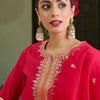 Dhiyona IE Women Ethnic Motifs Embroidered Regular Thread Work Kurta with Trousers & With Dupatta