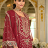 Dhiyona IE Ethnic Motifs Embroidered Zari Organza Straight Kurta & Trousers With Dupatta