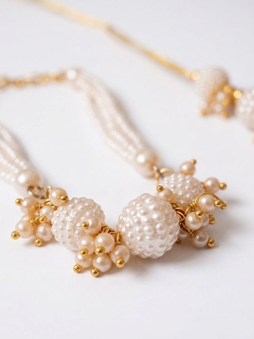 Anouk Set Of 2 Gold Toned & White Pearls Bhaiya Bhabhi Rakhi