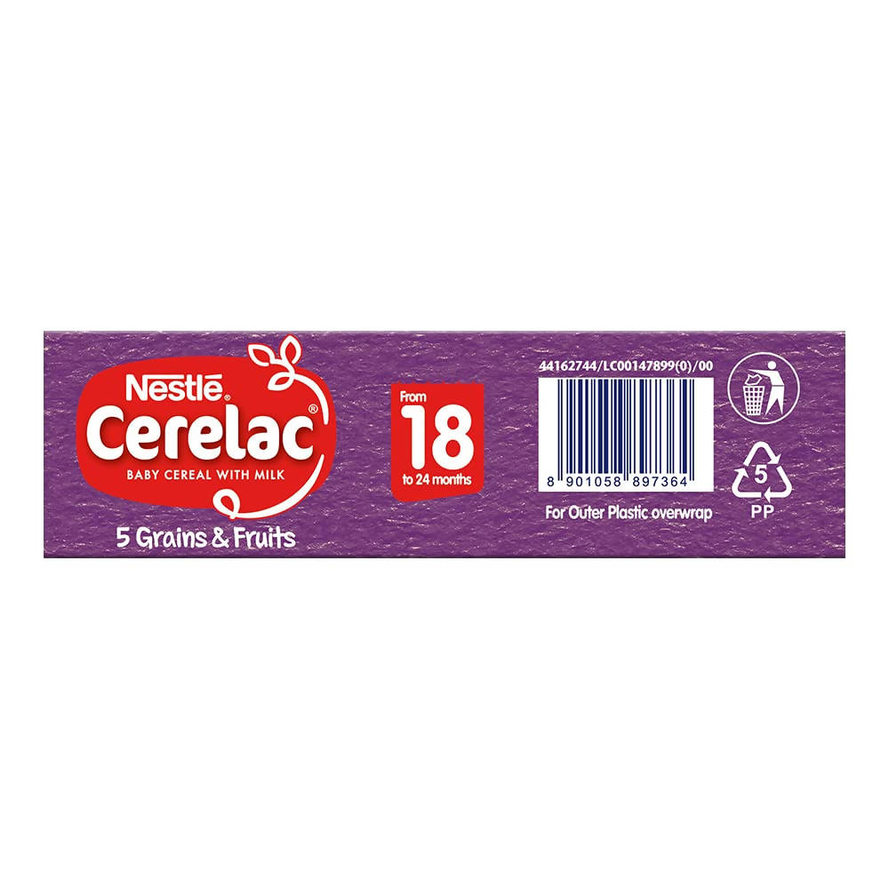 Nestle Cerelac Baby Cereal with Milk, 5 Grains & Fruits – From 18 to 24 Months - Indyancart