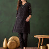 Dhiyona SN Women's Embroidered Regular Mirror Work Pure Cotton Kurti With Trousers
