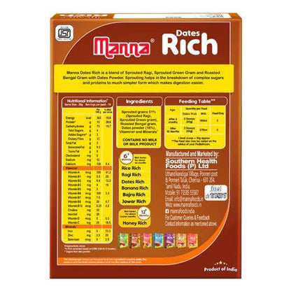 Manna Dates Rich Baby Food With Sprouted Grains & Dates - Indyancart