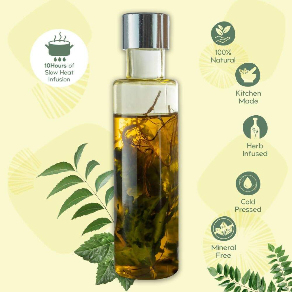 Nat Habit TriLeaf Hair Fall Control Summer Dasabuti Hair Oil - Indyancart