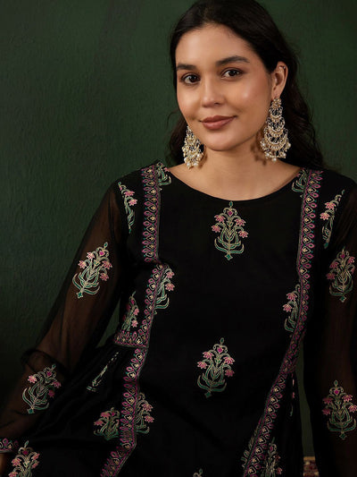 Indyancart SN Women's Floral Printed A-Line Kurta With Trouser
