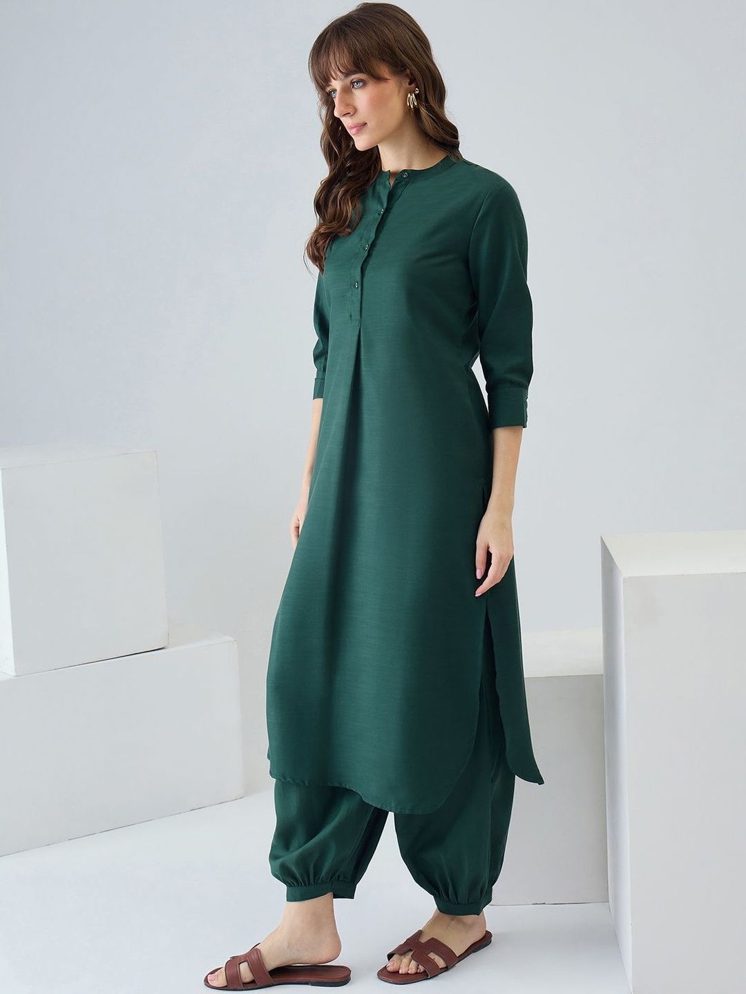Women Regular Pure Cotton Kurta with Dhoti Pants