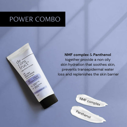 Deconstruct oil-free face moisturizer for oily skin, lightweight and hydrating, with a clean, minimal packaging design.