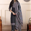 Indyancart IE Women Ethnic Motifs Embroidered Regular Mirror Work Pure Cotton Kurta with Trousers & With Dupatta