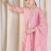 Dhiyona IE Floral Embroidered Thread Work Organza Kurta With Trousers & Dupatta