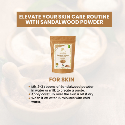 Wild Organic sandalwood powder face and body pack for skin brightening, shown in a natural face pack mixture.