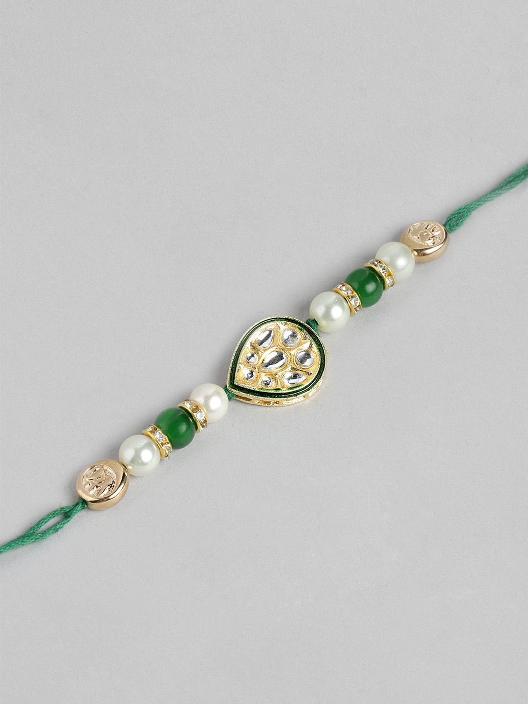 Anouk Unisex Set of 2 Beaded Bhai Bhabhi Rakhis With Roli & Chawal