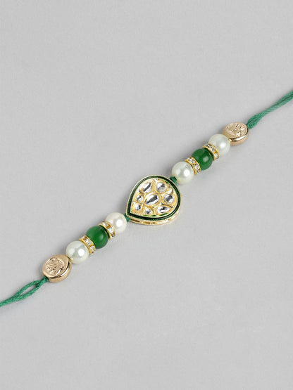 Anouk Unisex Set of 2 Beaded Bhai Bhabhi Rakhis With Roli & Chawal