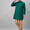Men's Green Cotton Blend Pathani Kurta Pyjama Set