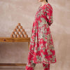 Dhiyona IE Women Floral Printed Regular Pure Cotton Kurta with Trousers