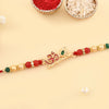 Dhiyona Divine Om & Flute Thread Rakhi With Roli Chawal & Greetings Card