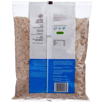 Pure & Sure Organic Rice Semi Polished - Rajmudi