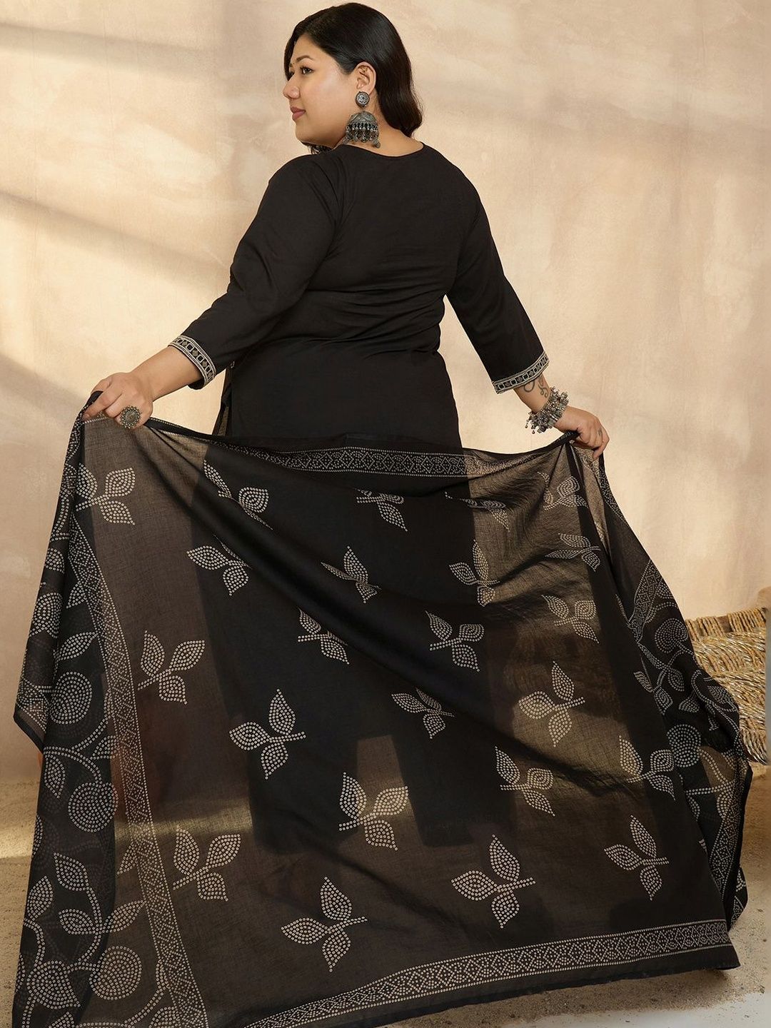 Indyancart Women's Ethnic Motifs Regular Kurta with Palazzos & With Dupatta